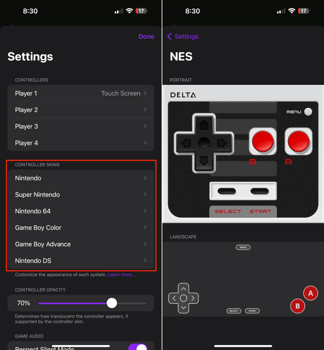 How to Change Controller Skins in Delta for iPhone