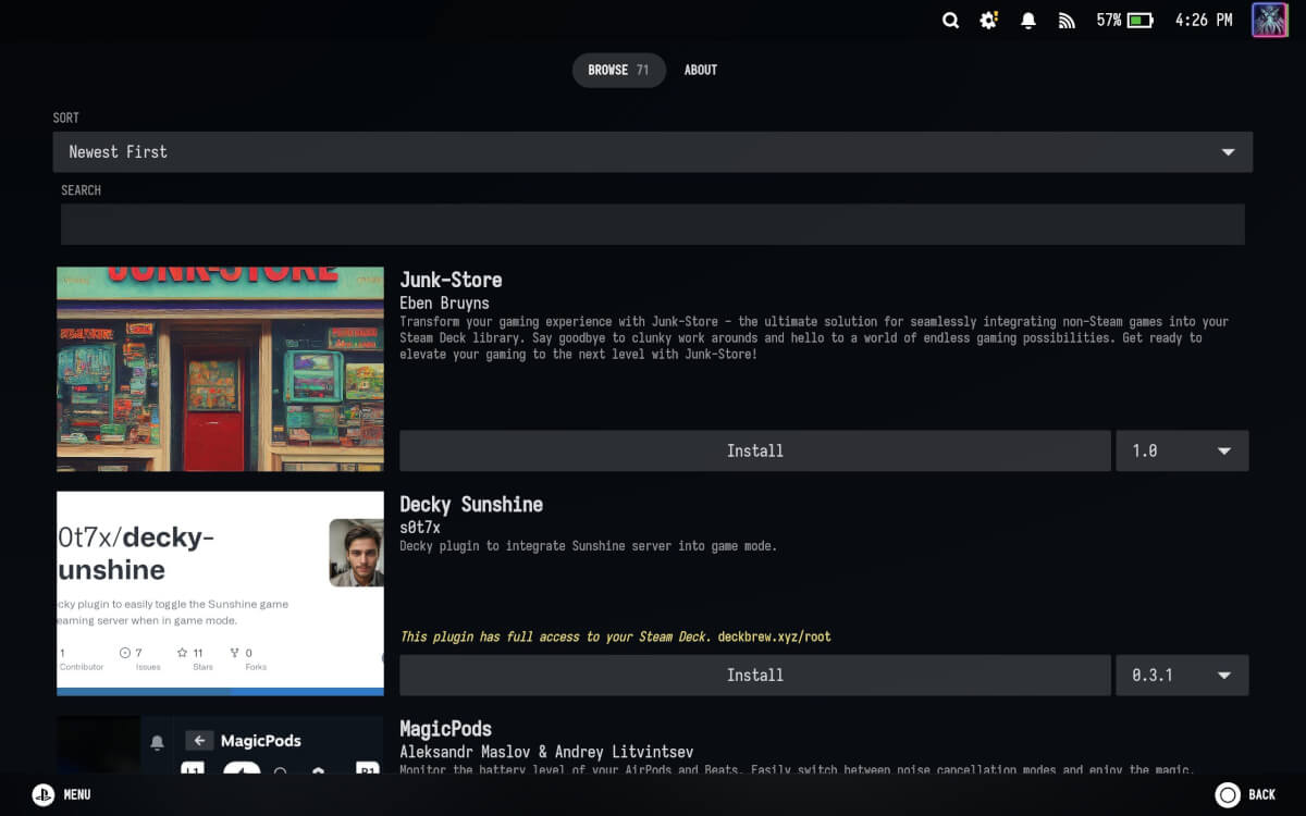 Install Epic Games on Steam Deck with Junk-Store