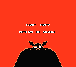 Game Over in The Adventure of Link