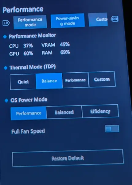 Major Legion Space Update Comes to Lenovo Legion Go - Old Power Saving Menu