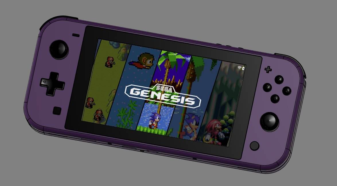 Retro Lite CM5 Handheld render in purple