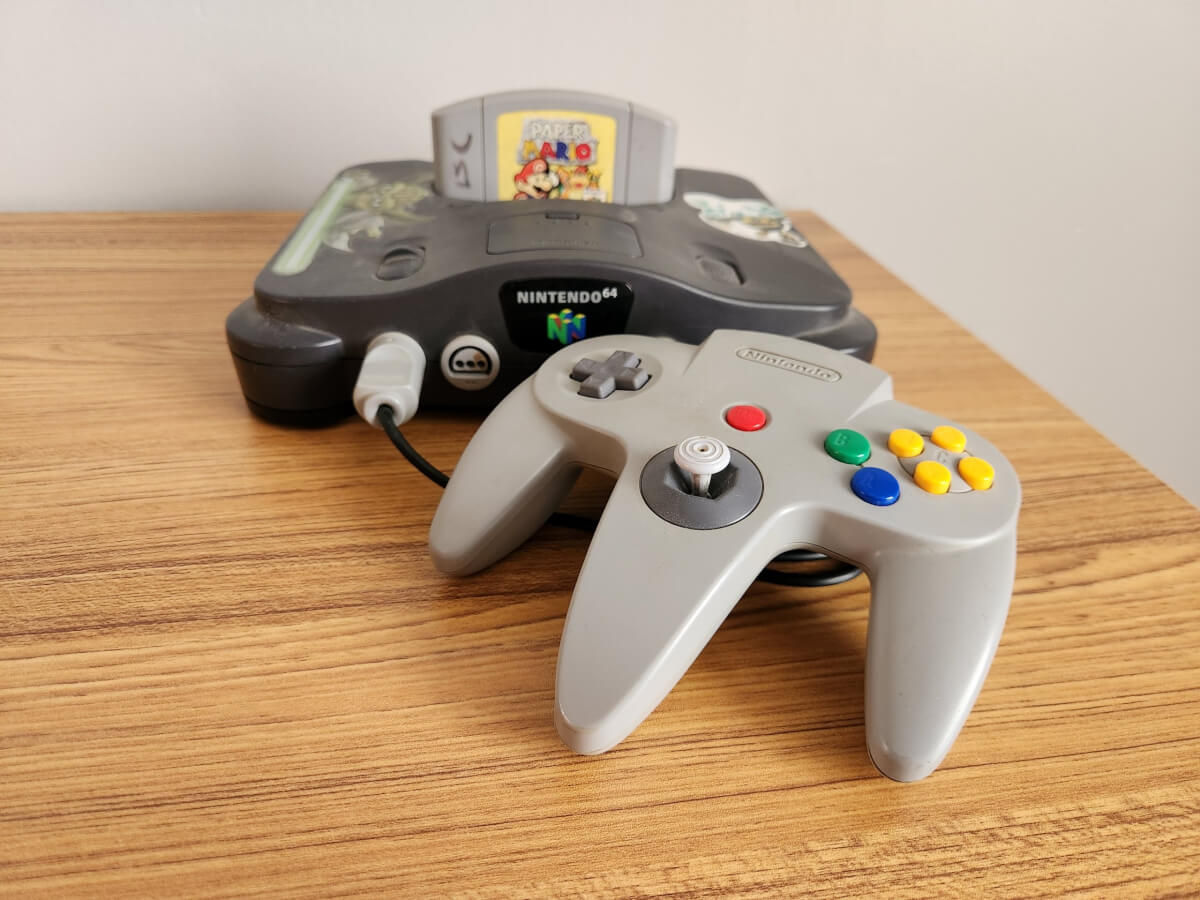 The Nintendo 64 console and Controller