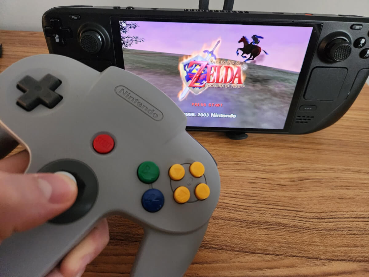 N64 controller on the Steam Deck