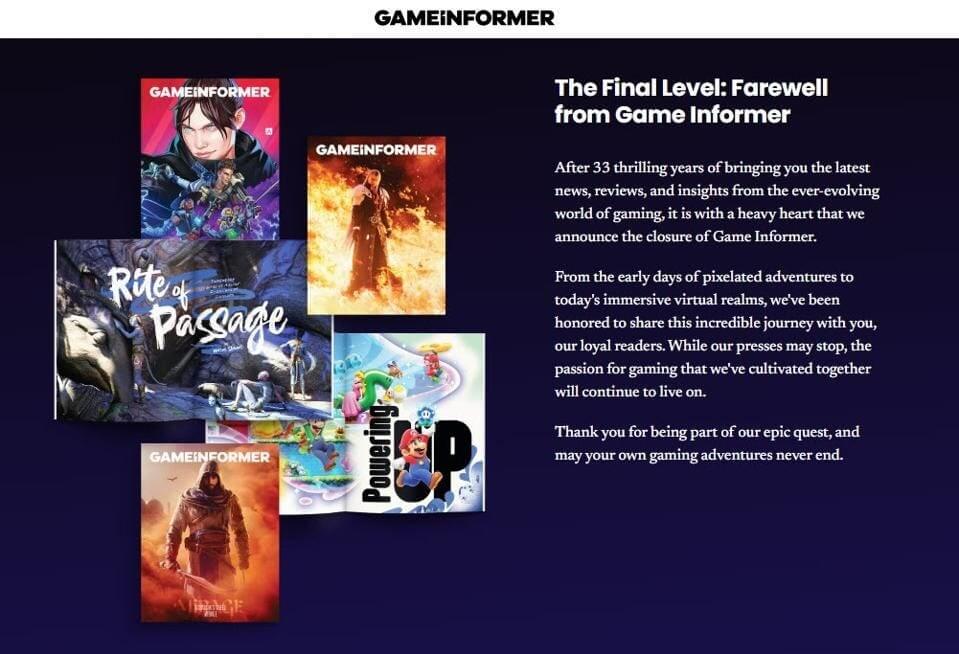 GameInformer Good Bye