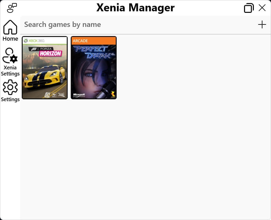 Xenia Manager Home