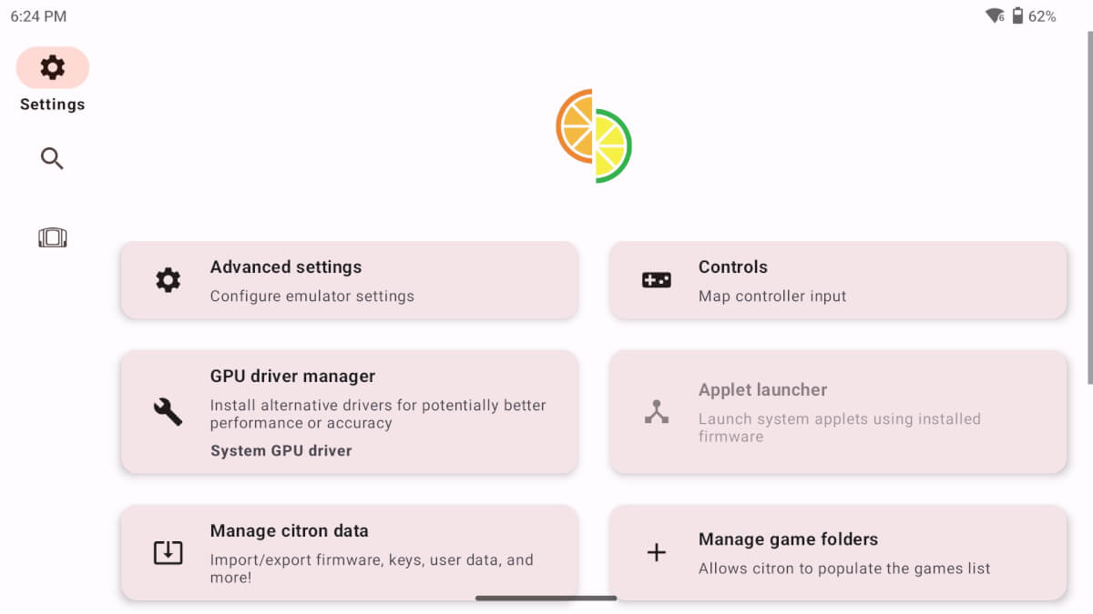 Citron Settings Screenshot